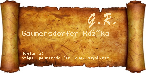 Gaunersdorfer Réka névjegykártya